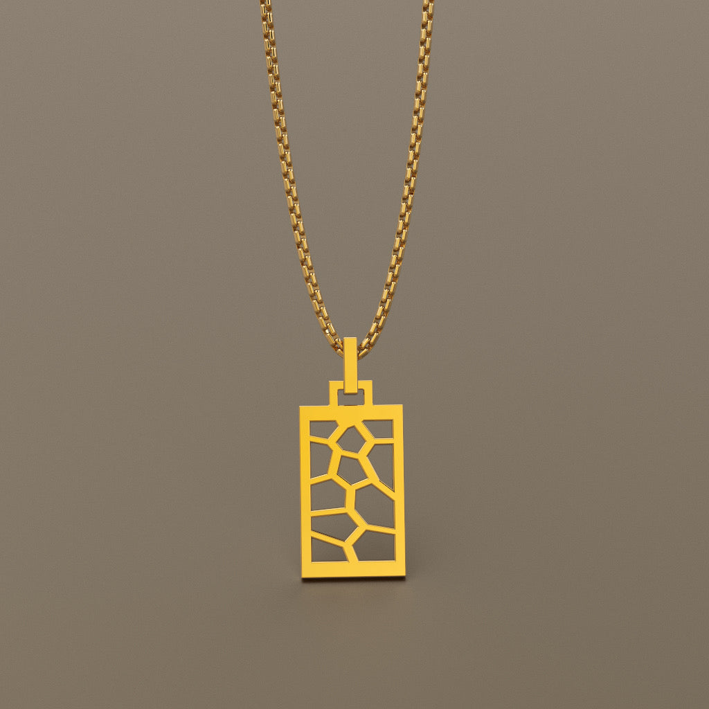 Gold Giant turtle shell pendant / charm medium