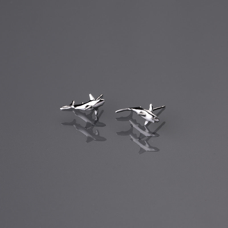 Galapagos shark whitetip stud earrings