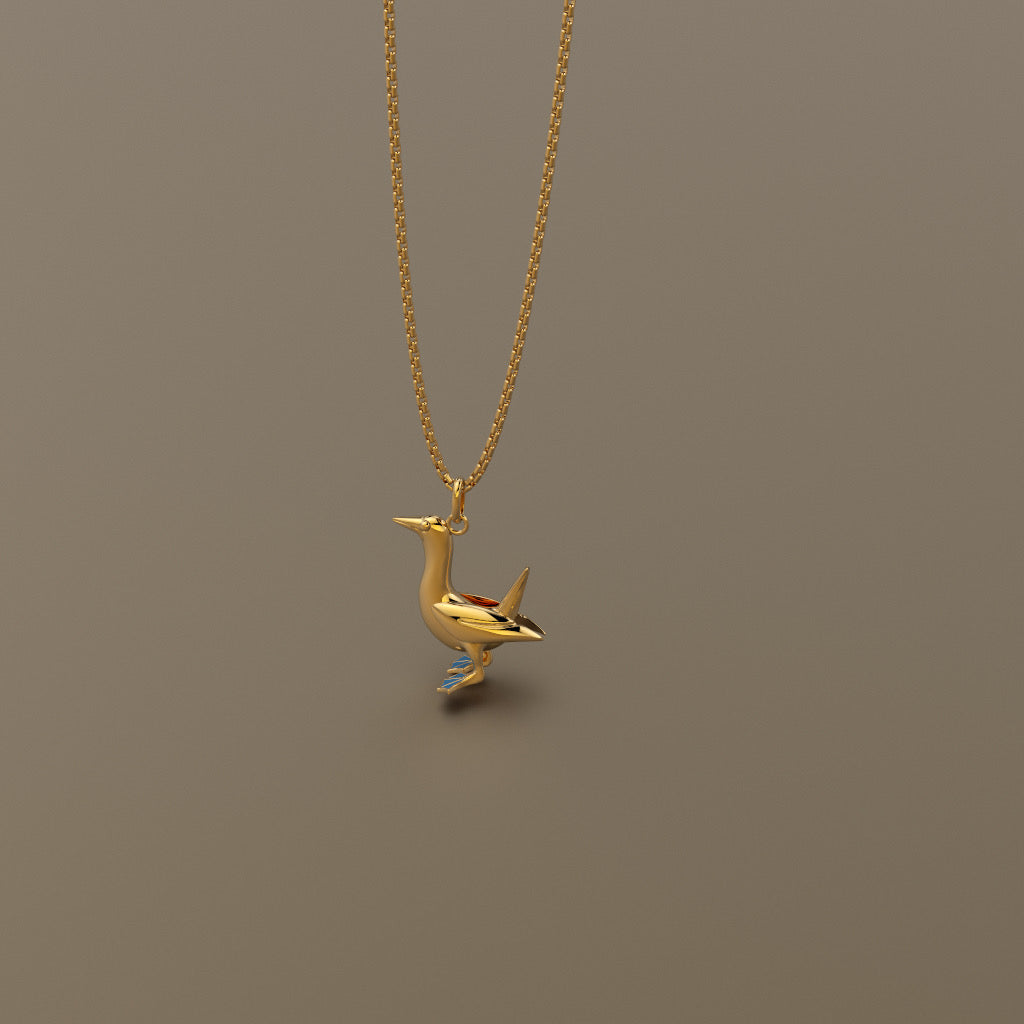 Gold 750 Booby bird pendant / charm mini
