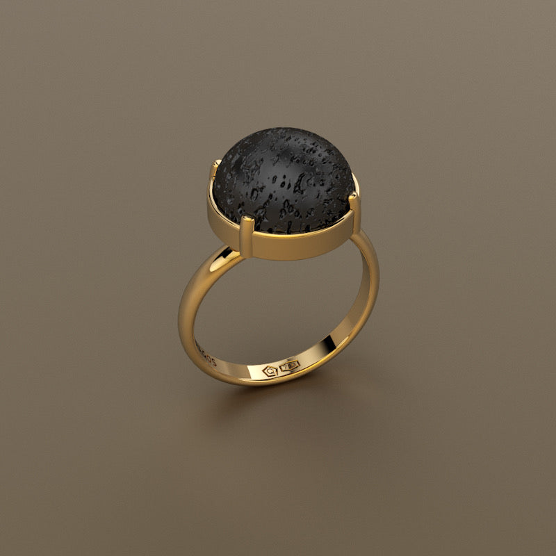 Black stone with diamond artisanal design gold plated ring for men - – Soni  Fashion®