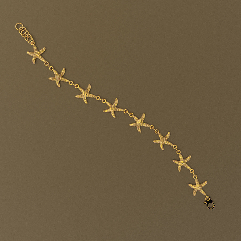 Gold 750 Sea star texture bracelet