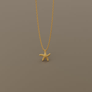 Gold 750 Sea star texture pendant small