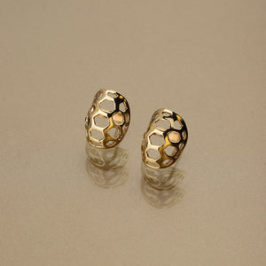 Gold 750 Giant turtle shell stud earrings medium