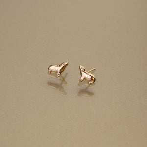 Gold 750 Sea lion stud earrings / small