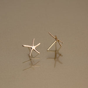 Gold 750 Sea star stud earrings small