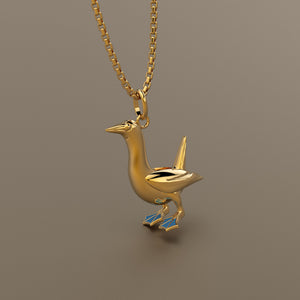 Gold 750 Booby bird pendant medium