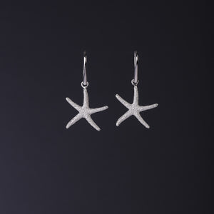 Sea star texture dangle earrings large