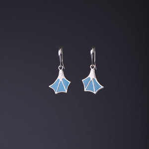 Blue footed booby dangle earrings medium