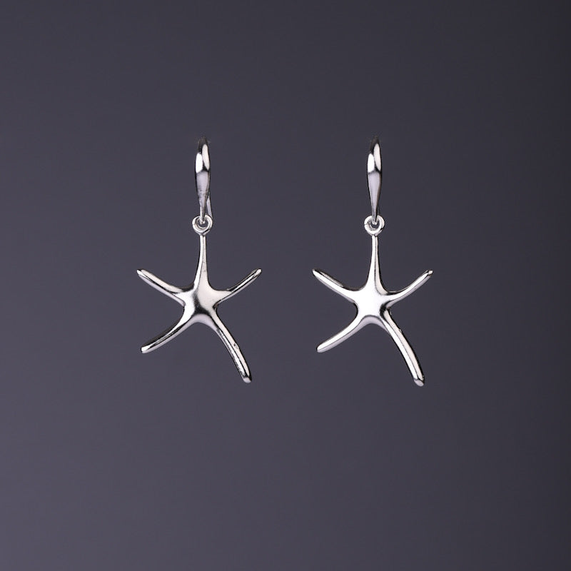 Sea star dangle earrings large