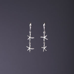 Sea star double dangle earrings small