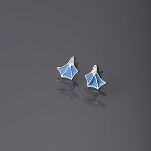 Blue footed booby stud earrings small