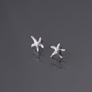 Sea star texture stud earrings small