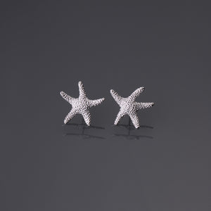 Sea star texture stud earrings large