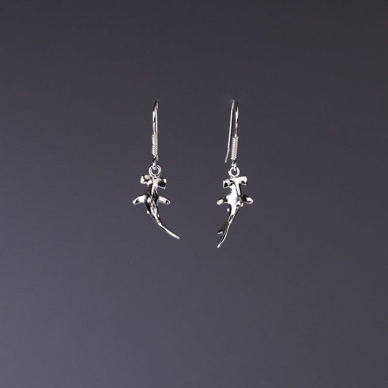 Hammerhead shark dangle earrings medium
