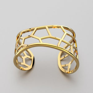 Gold 750 Giant turtle organic cuff shell bracelet